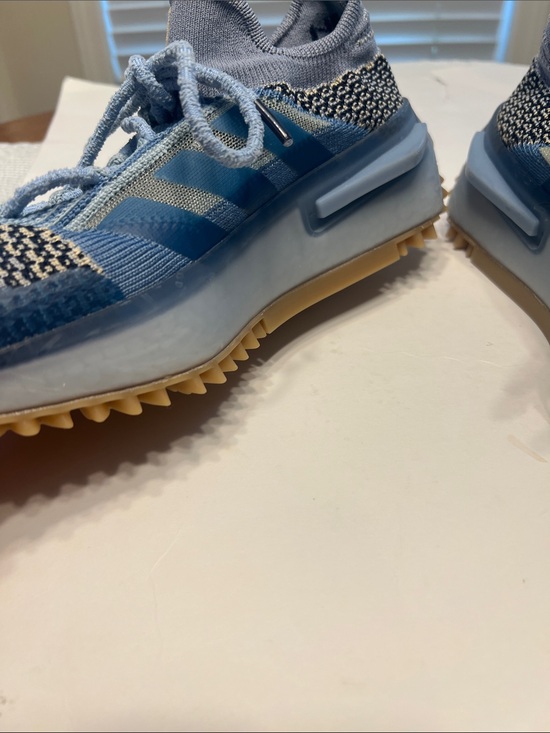 adidas Light Blue Knit Athletic Sneakers with Gum Outsole main image 7